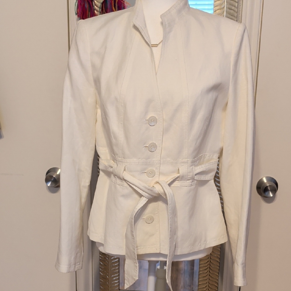 Calvin Klein Cream Belted Blazer